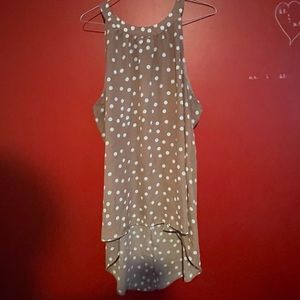 Polka dot high to low tank top